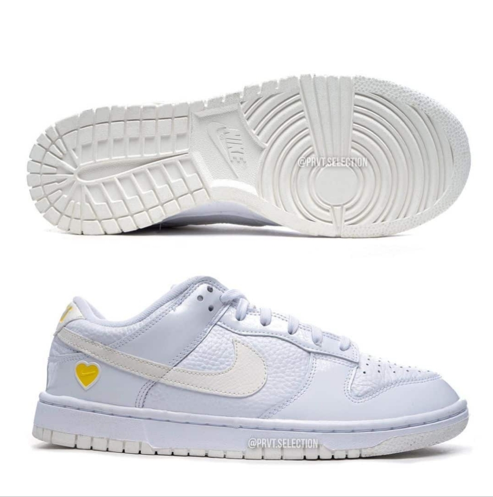 Nike Dunk Low Valentine's Day 2023 Yellow Heart Sneakers Size 7